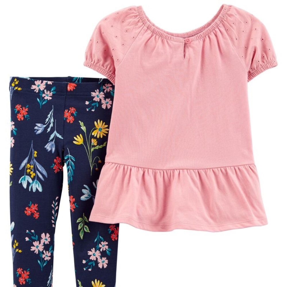Carter’s Matching Set 18m 18 Month Outfit Shirt Leggings Bundle Baby Girl